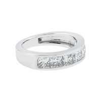 Thumbnail for 14k White Gold Princess Cut Lab Diamond Wedding Ring Band 2.17 ctw