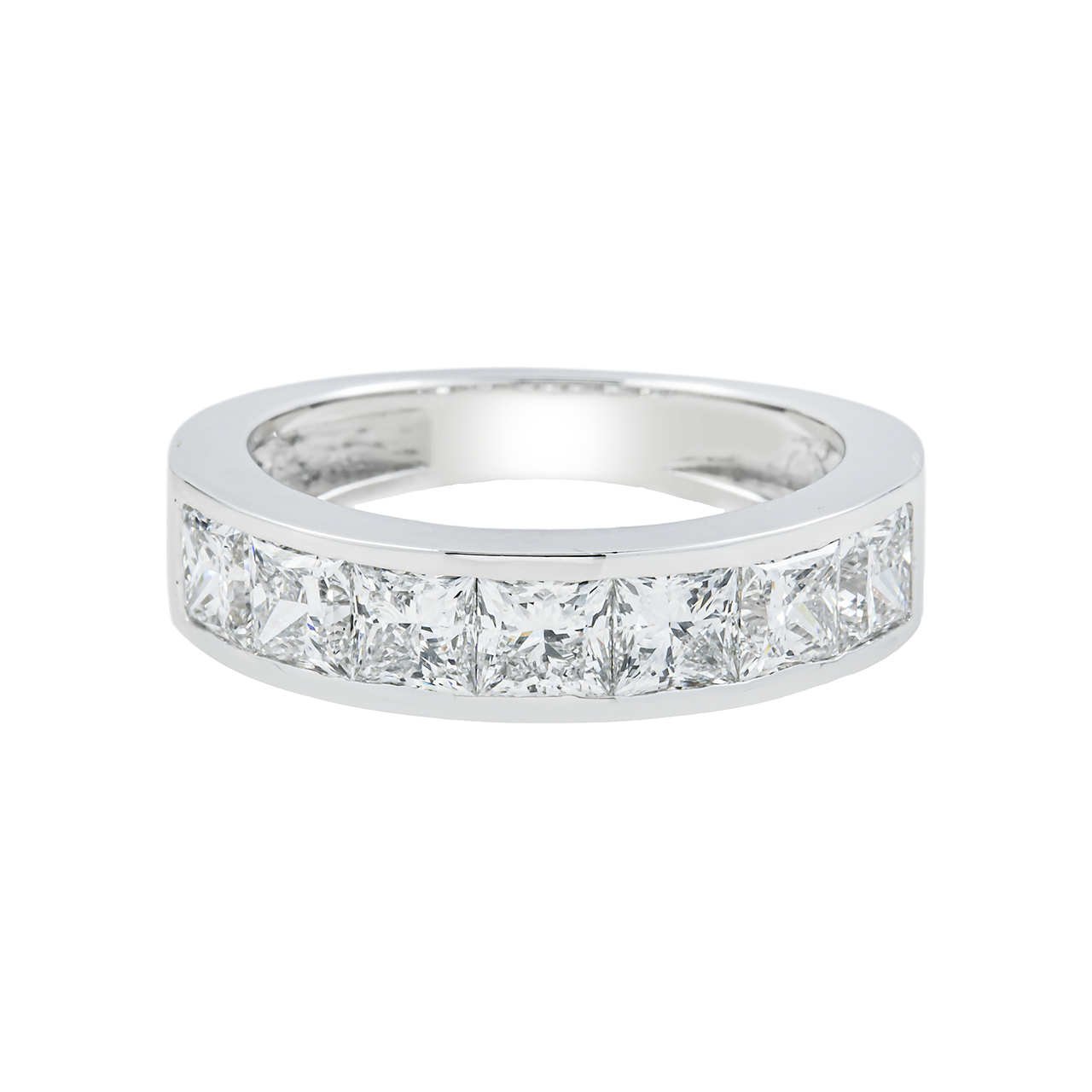 14k White Gold Princess Cut Lab Diamond Wedding Ring Band 2.17 ctw