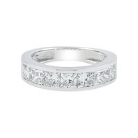 Thumbnail for 14k White Gold Princess Cut Lab Diamond Wedding Ring Band 2.17 ctw