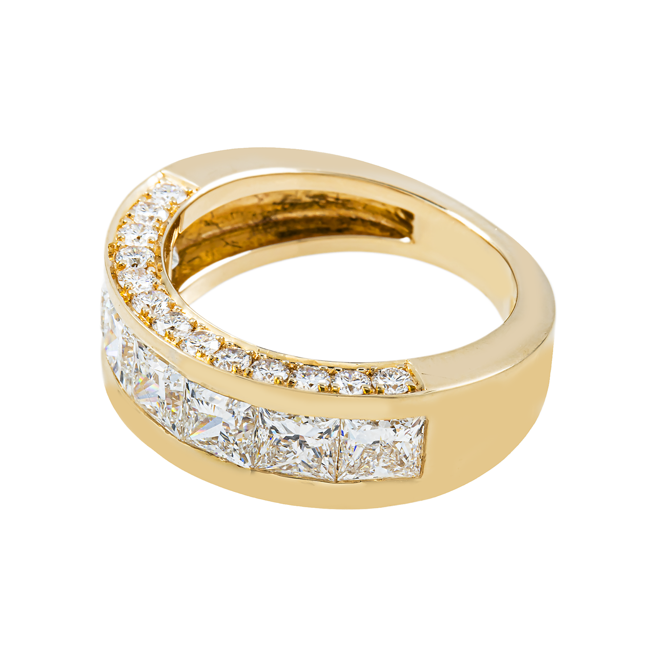 14k White Gold Princess Cut Lab Diamond Wedding Ring Band 3.23 ctw