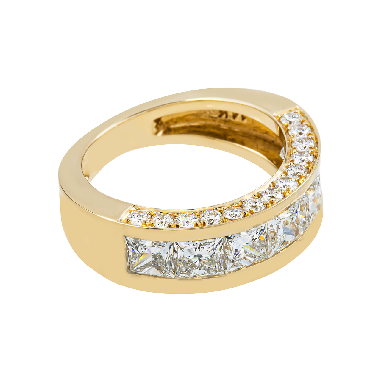 14k White Gold Princess Cut Lab Diamond Wedding Ring Band 3.23 ctw