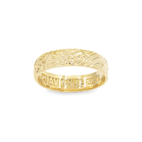Thumbnail for 14K Yellow Gold Fingerprint Mens Wedding Band