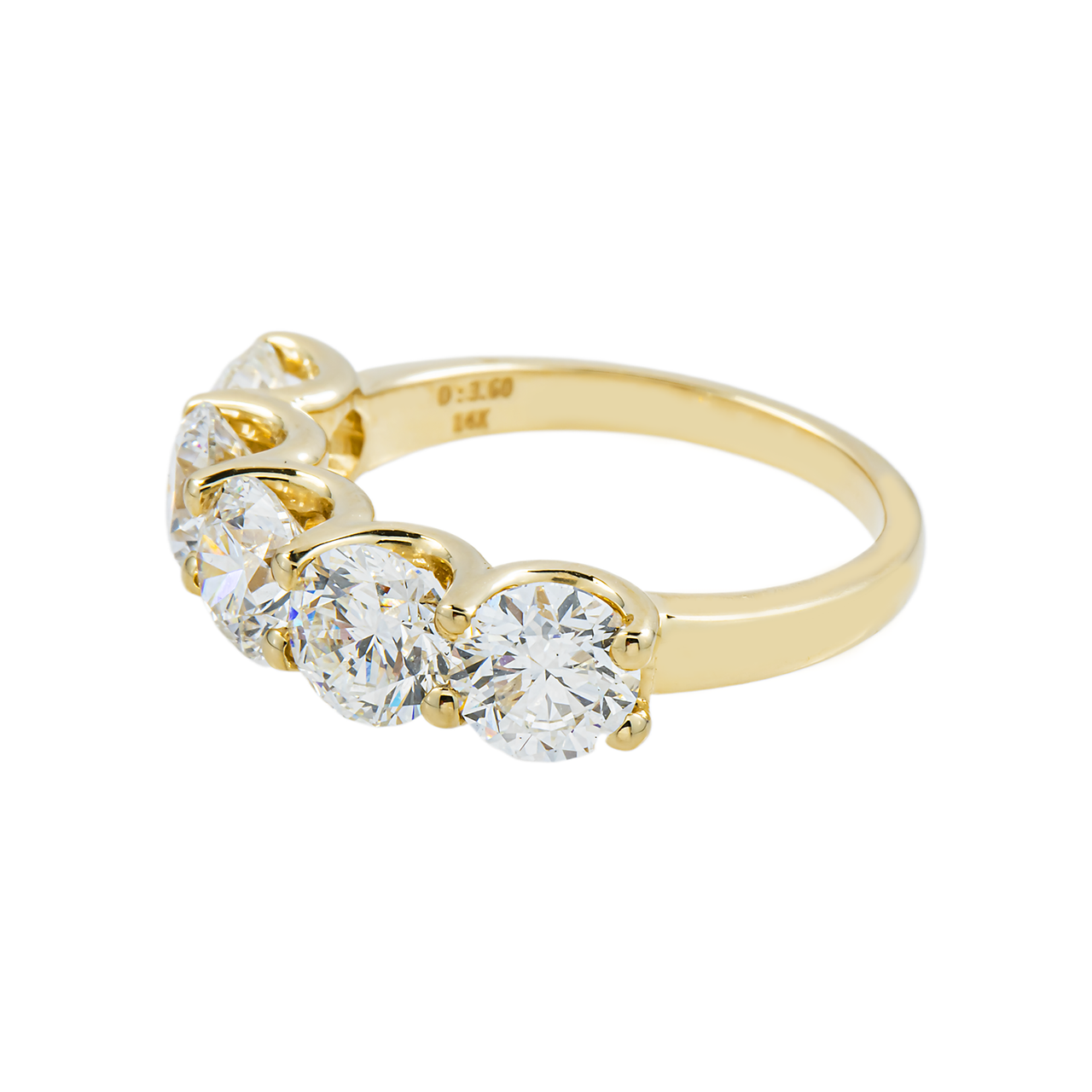 14k Yellow Gold Lab Diamond Wedding Ring Band 3.60 ctw