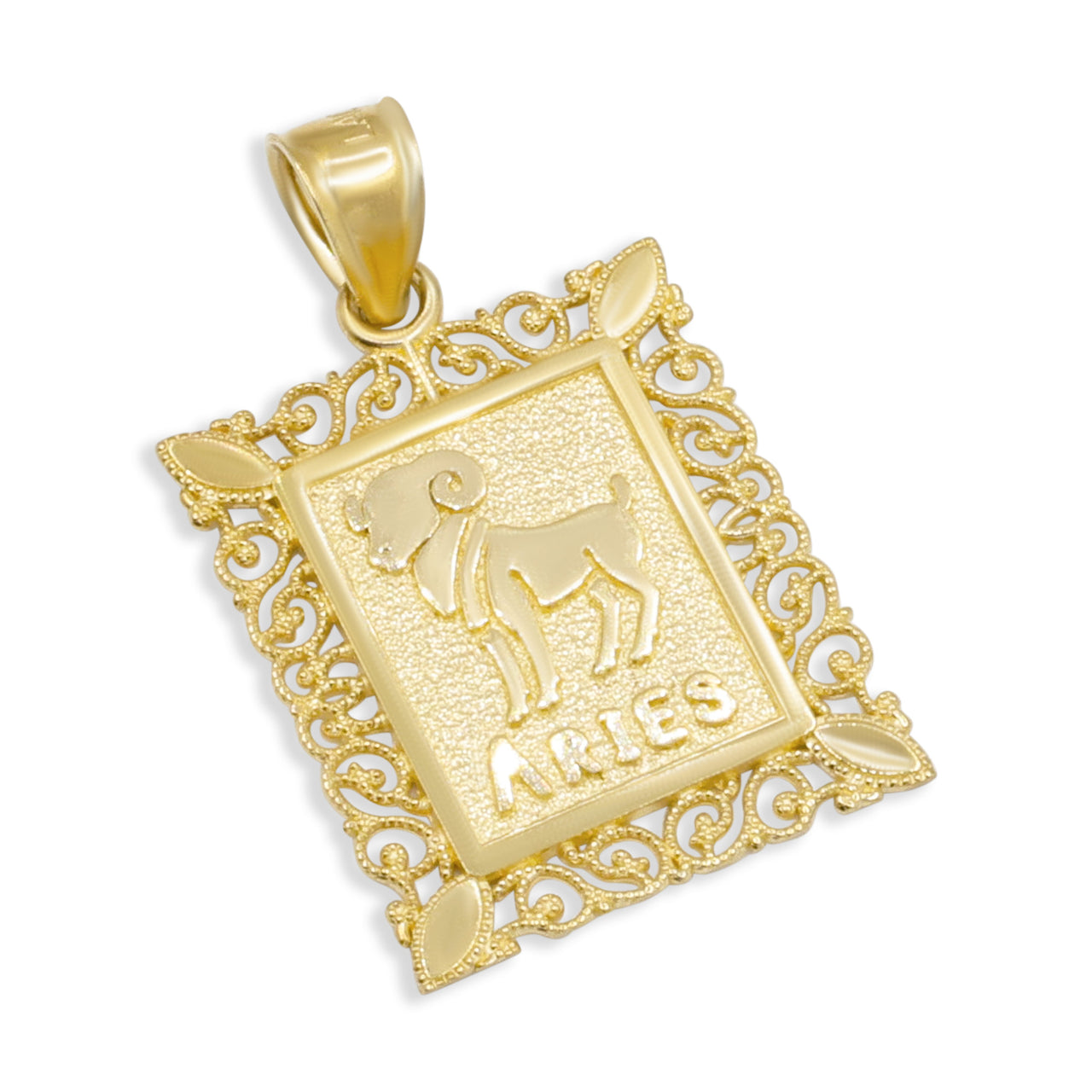 10k Aries Horoscope Pendant