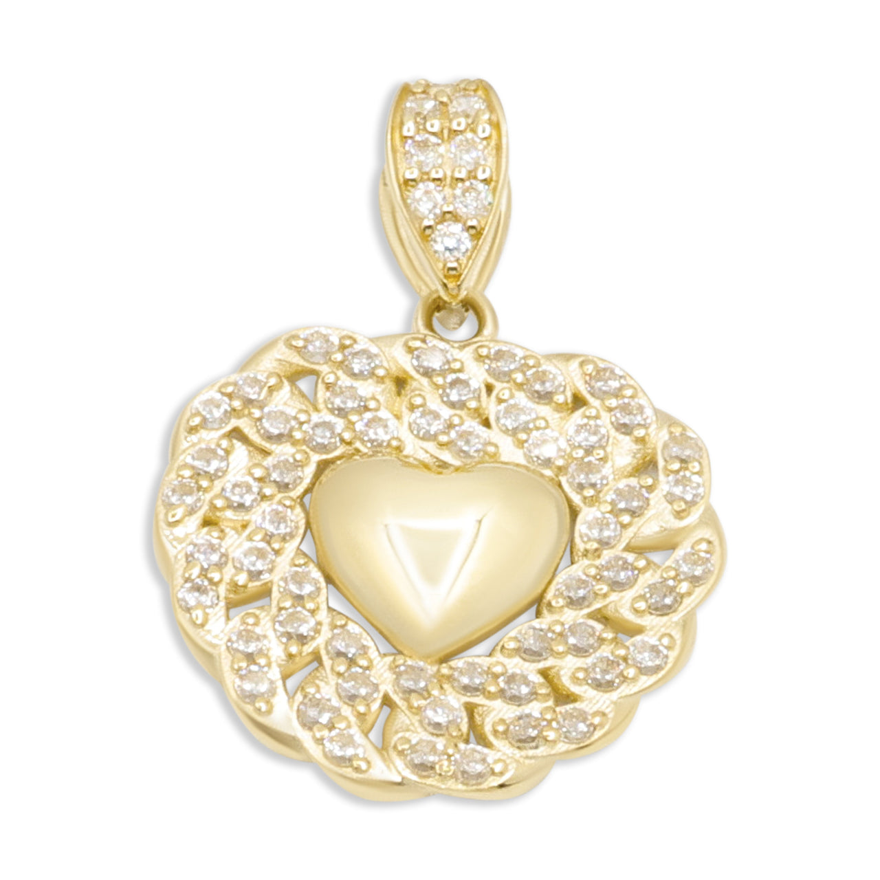 10k Cuban Heart Pendant