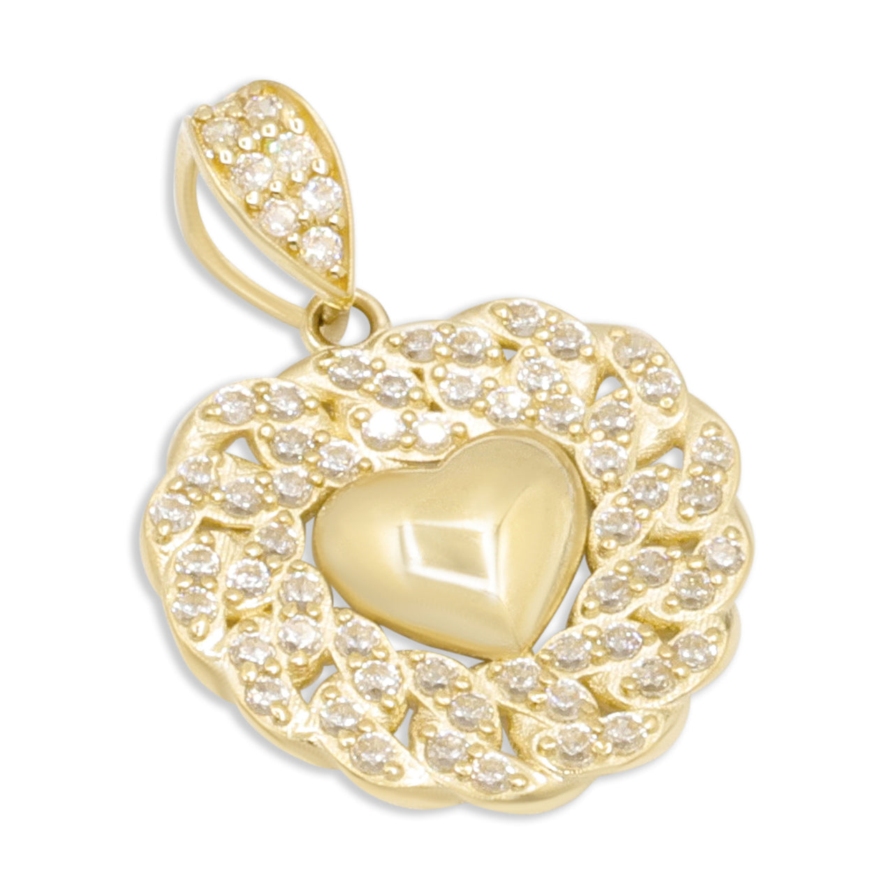 10k Cuban Heart Pendant