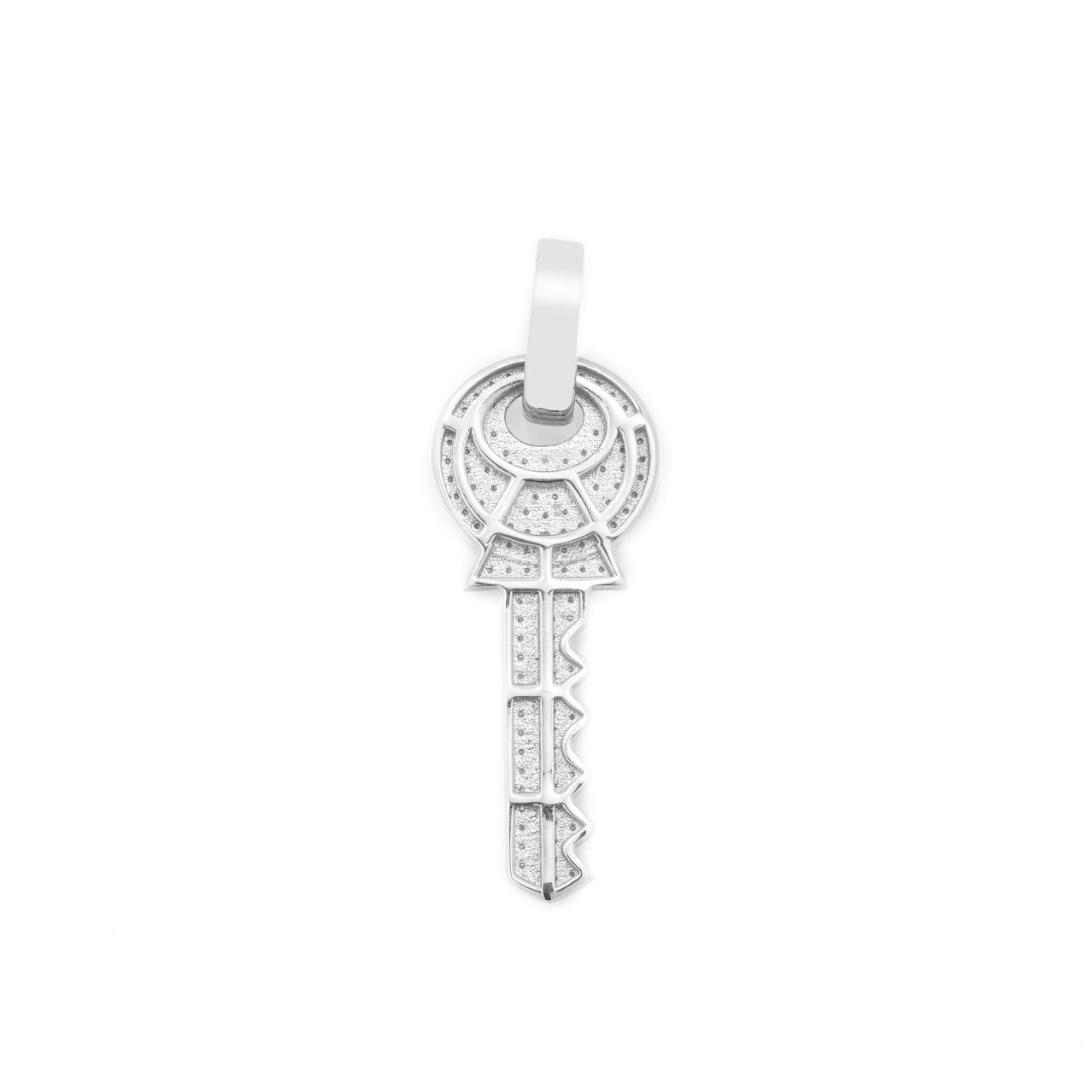 10k Iced Key Pendant 0.39ctw