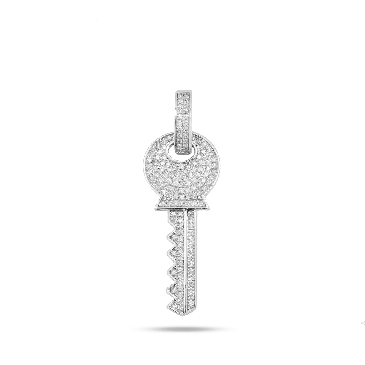 10k Iced Key Pendant 0.39ctw