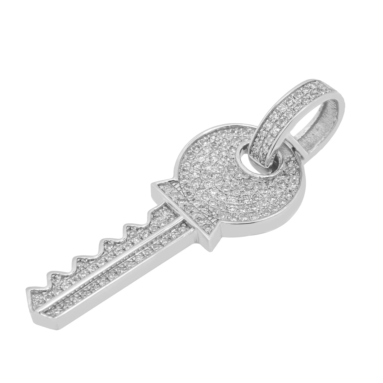 10k Iced Key Pendant 0.39ctw