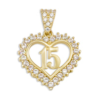 Thumbnail for 10k Number 15 Heart Pendant