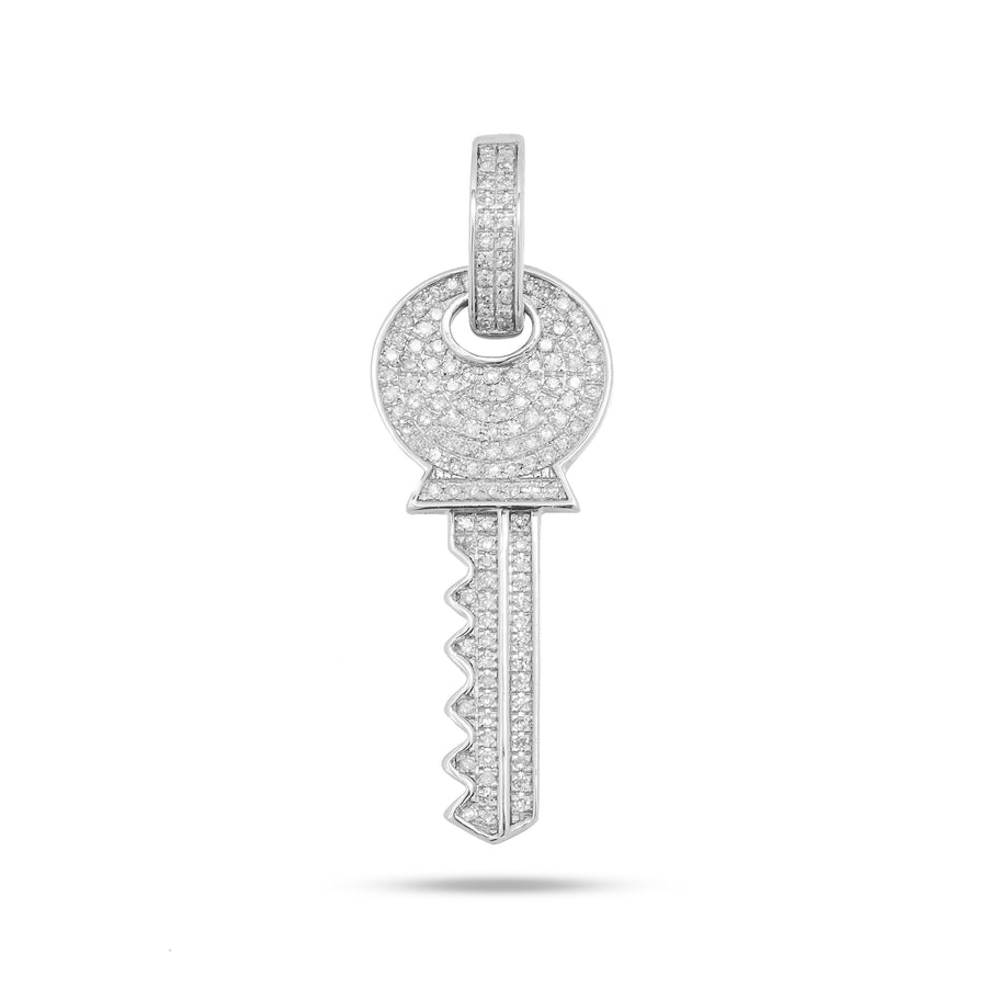 10k White Gold Diamond Key Pendant 0.39 ctw