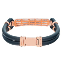 Thumbnail for 14k 3 Row Diamond Rubber Bracelet 3ctw