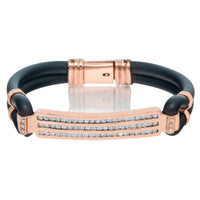 Thumbnail for 14k 3 Row Diamond Rubber Bracelet 3ctw