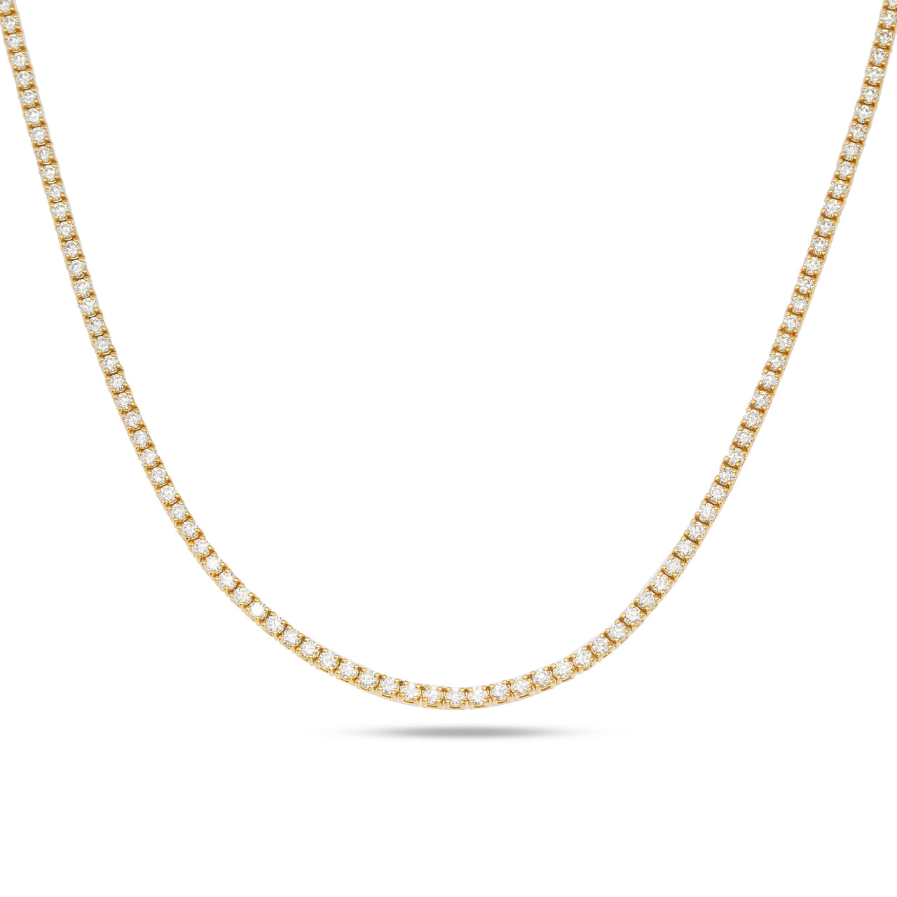 14k 4 Prong Diamond Tennis Necklaces 11.11ctw