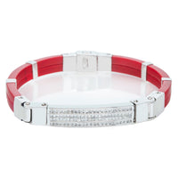 Thumbnail for 14k 4 Row Diamond Rubber Bracelet 2.50ctw