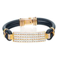 Thumbnail for 14k 4 Row Diamond Rubber Bracelet 6.5ctw
