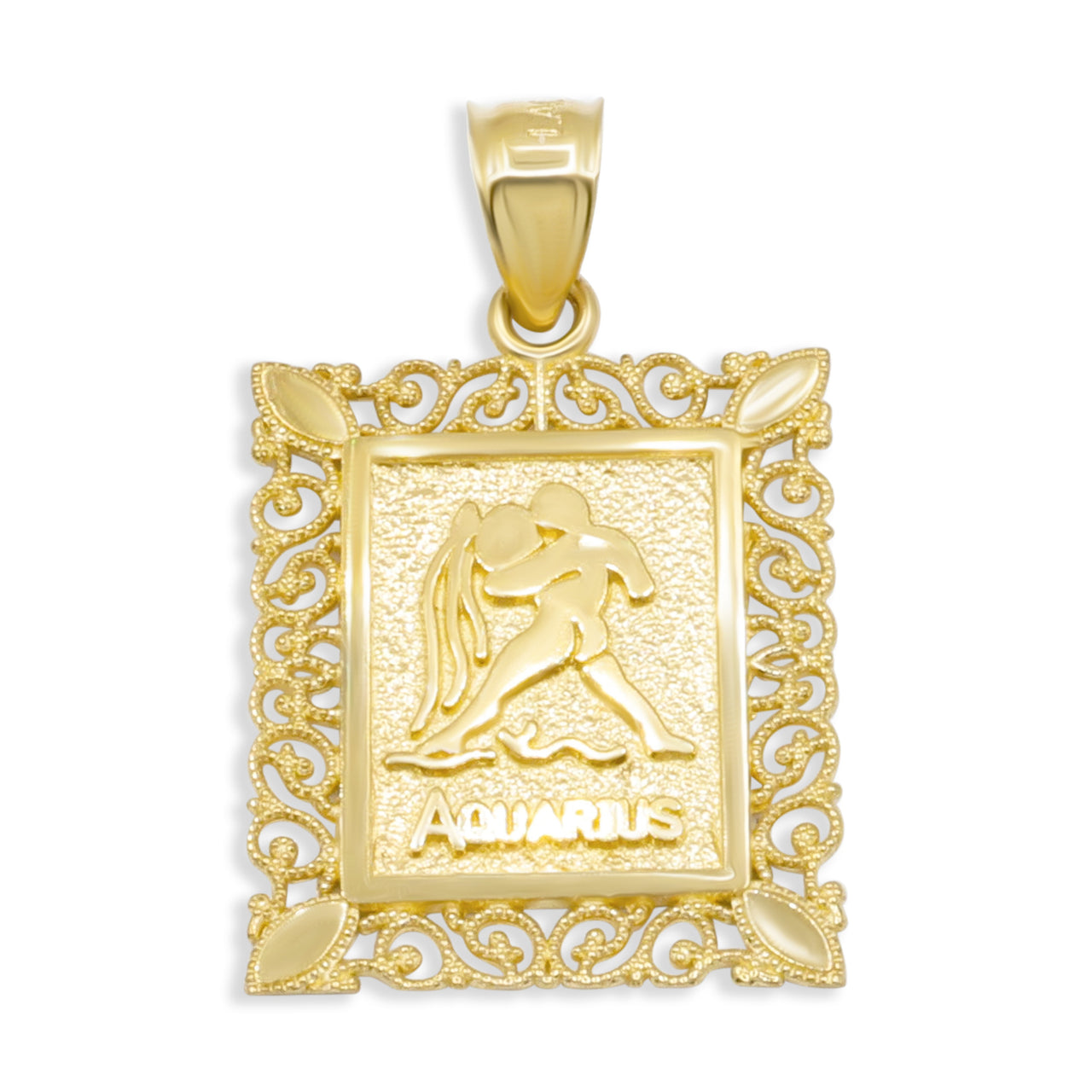 14k Aquarius Horoscope Pendant