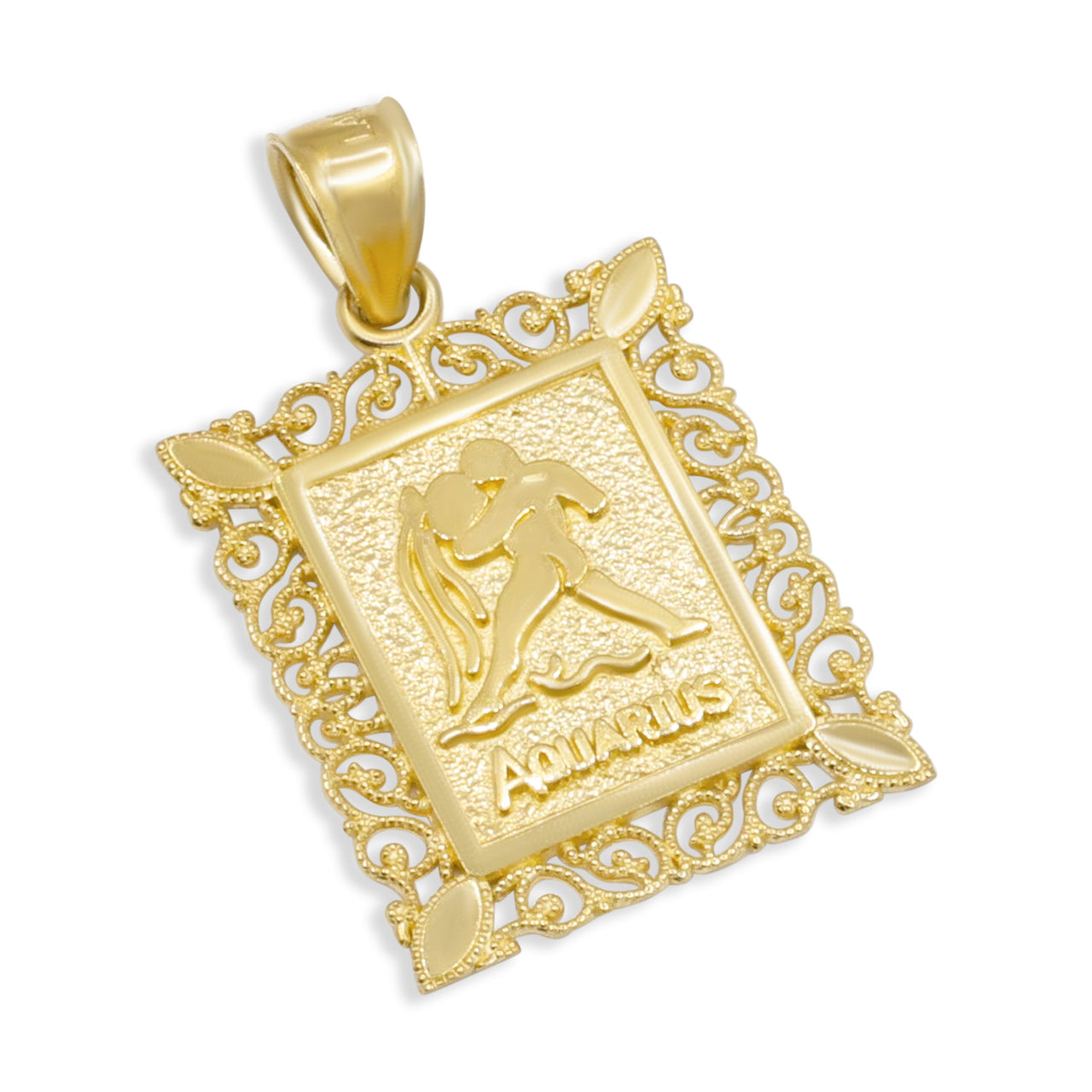 14k Aquarius Horoscope Pendant