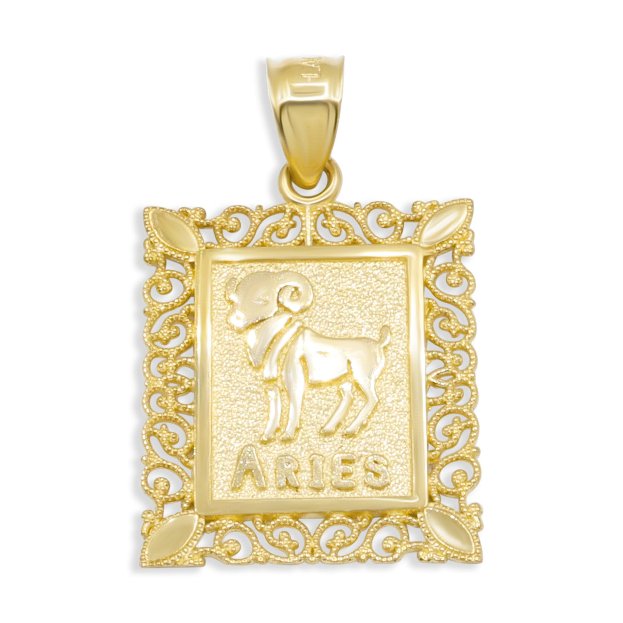 14k Aries Horoscope Pendant