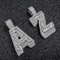 Thumbnail for 14k Baguette Initial Pendant Letter A 8 ctw