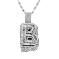 Thumbnail for 14k Baguette Initial Pendant Letter B 9 ctw