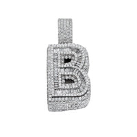 Thumbnail for 14k Baguette Initial Pendant Letter B 9 ctw