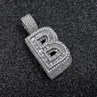 Thumbnail for 14k Baguette Initial Pendant Letter B 9 ctw