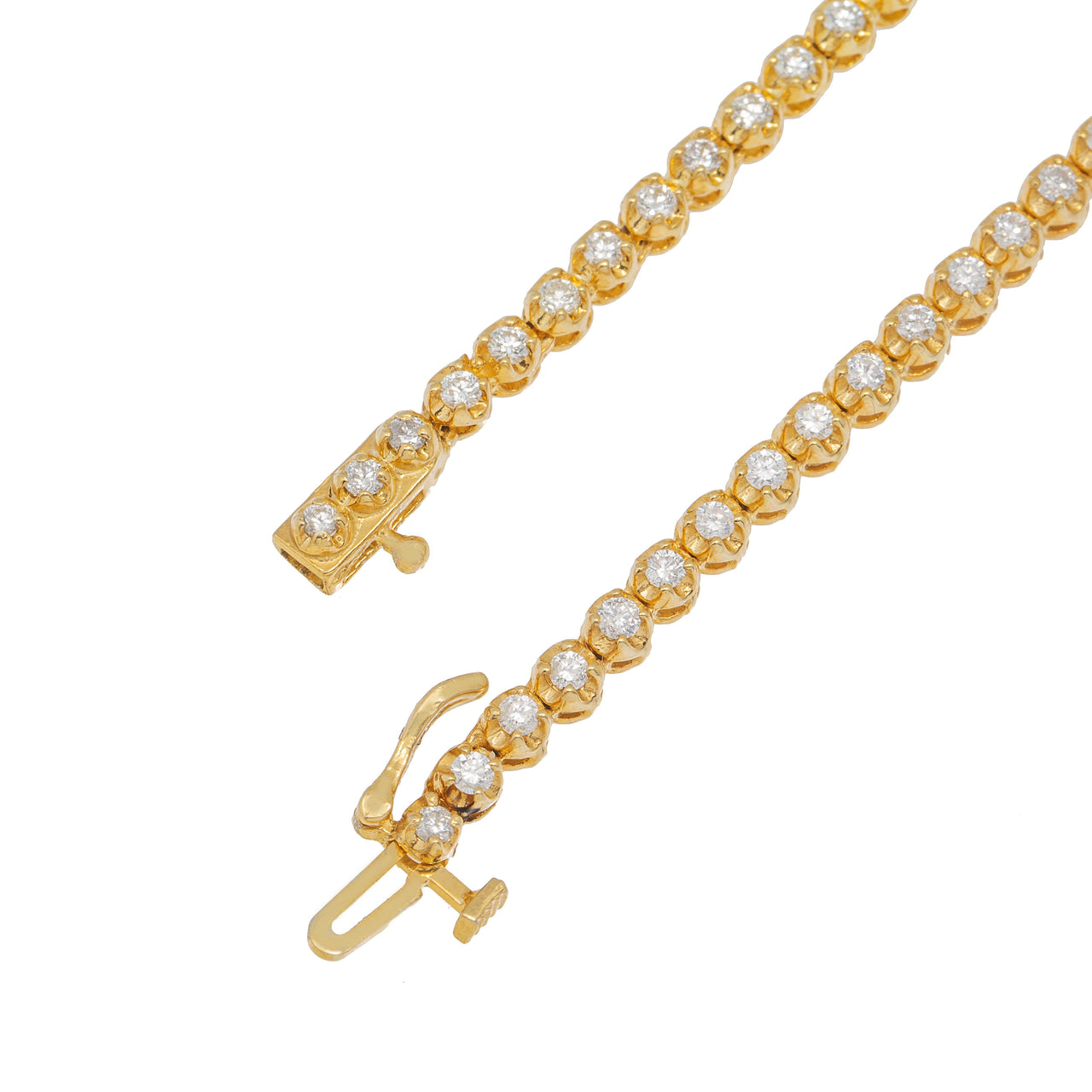 14k Cluster Tennis Necklace 4.08ctw