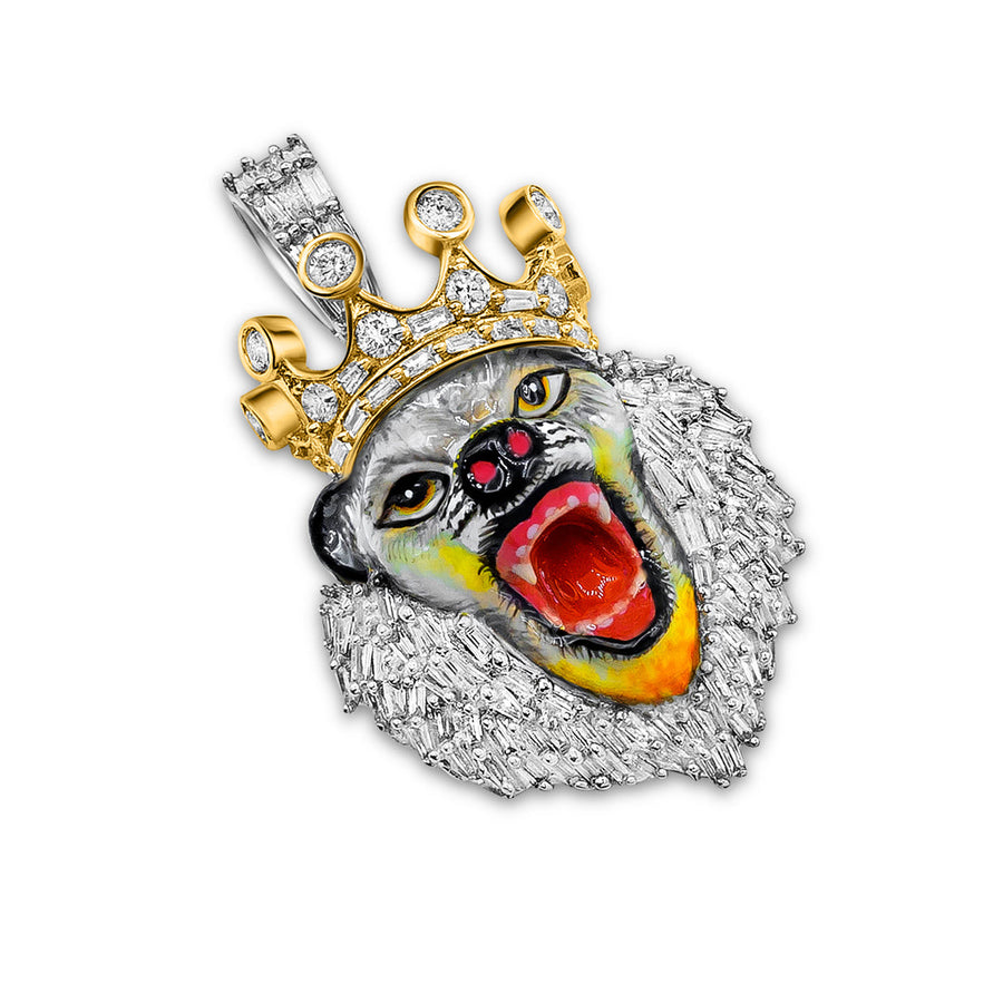 14K "King Of The Jungle" Lion Face Pendant