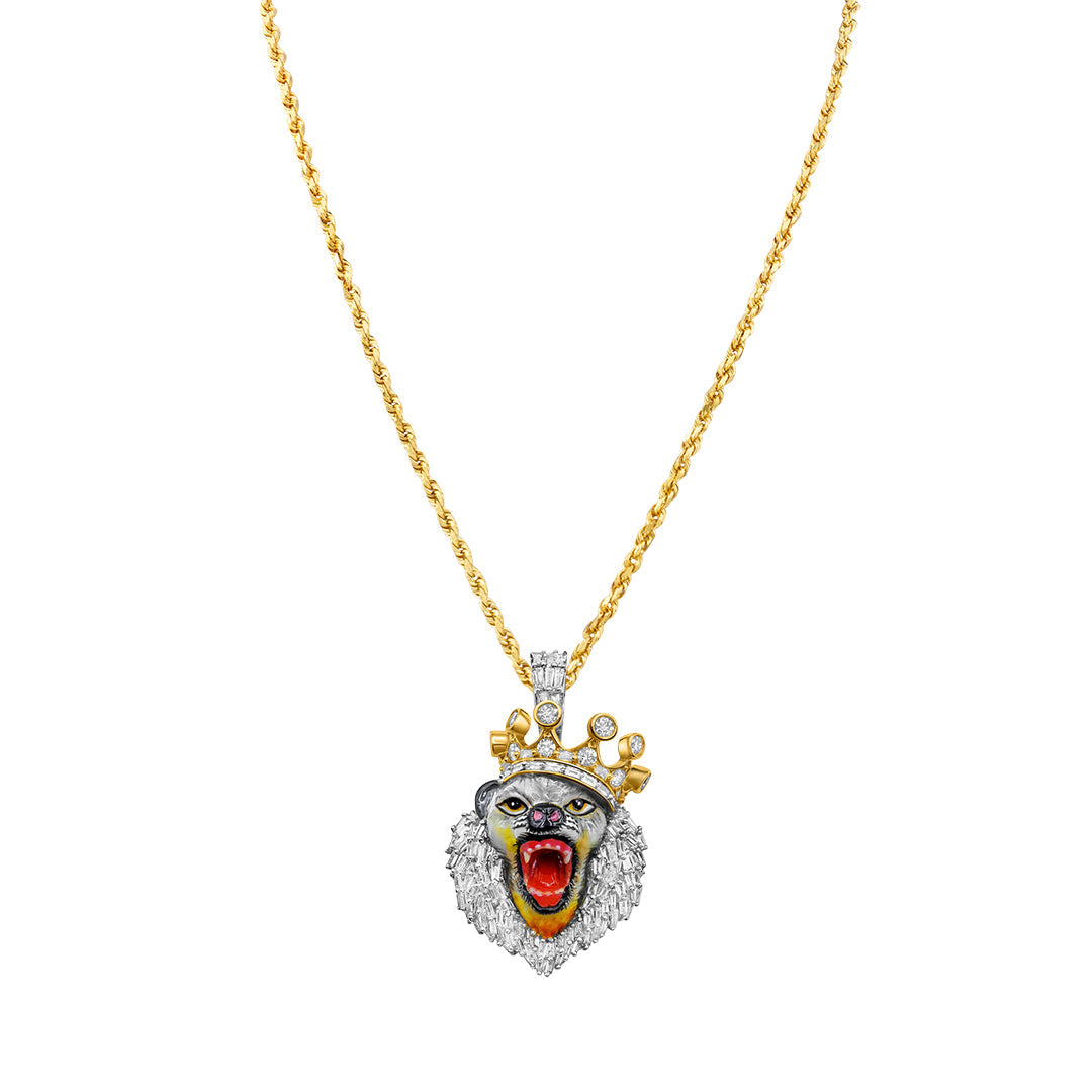 14K "King Of The Jungle" Lion Face Pendant