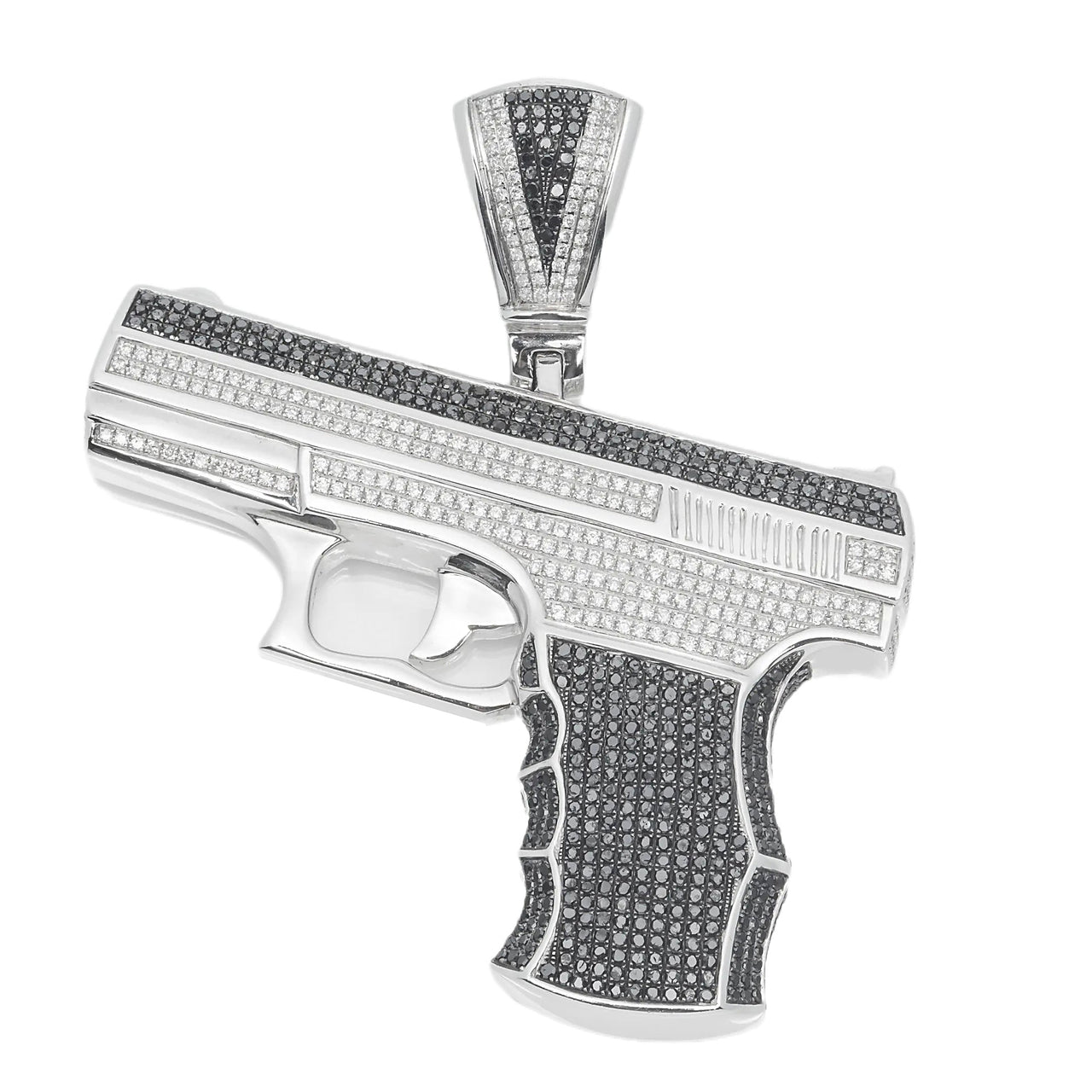 14k Mini Gun Pendant 5.71ctw