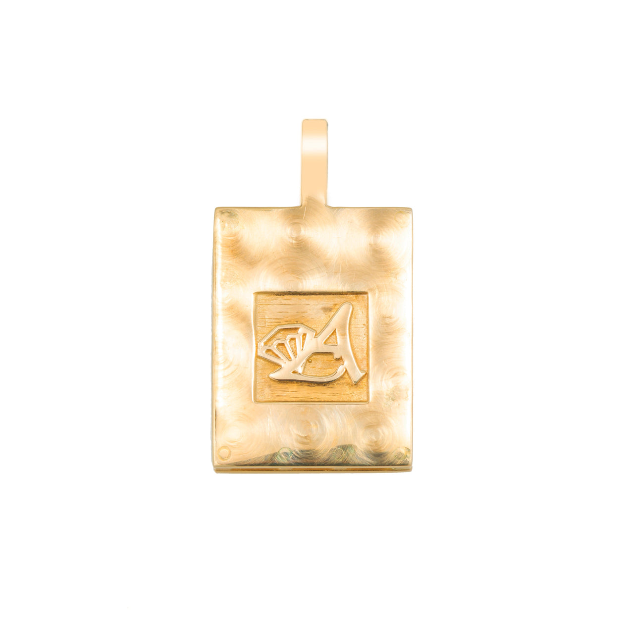 14k Plain Mini Square Memory Pendant