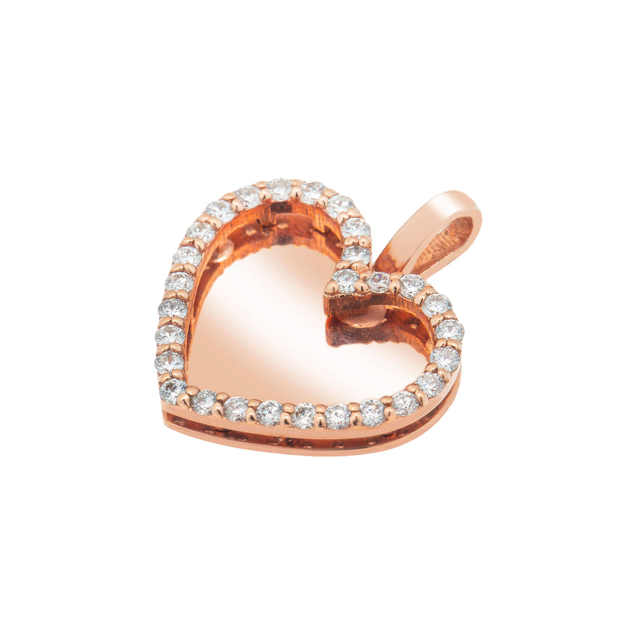 14k Rose Gold & Diamond Heart Pendant 0.66 ctw