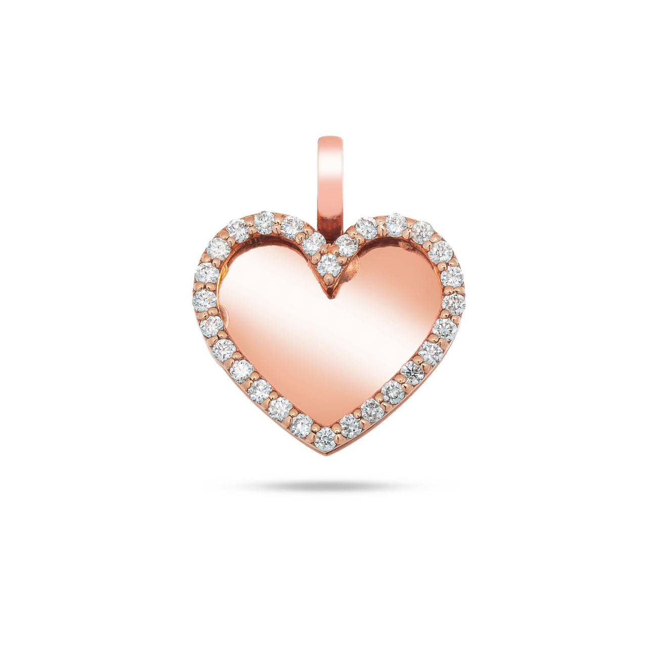 14k Rose Gold & Diamond Heart Pendant 0.66 ctw