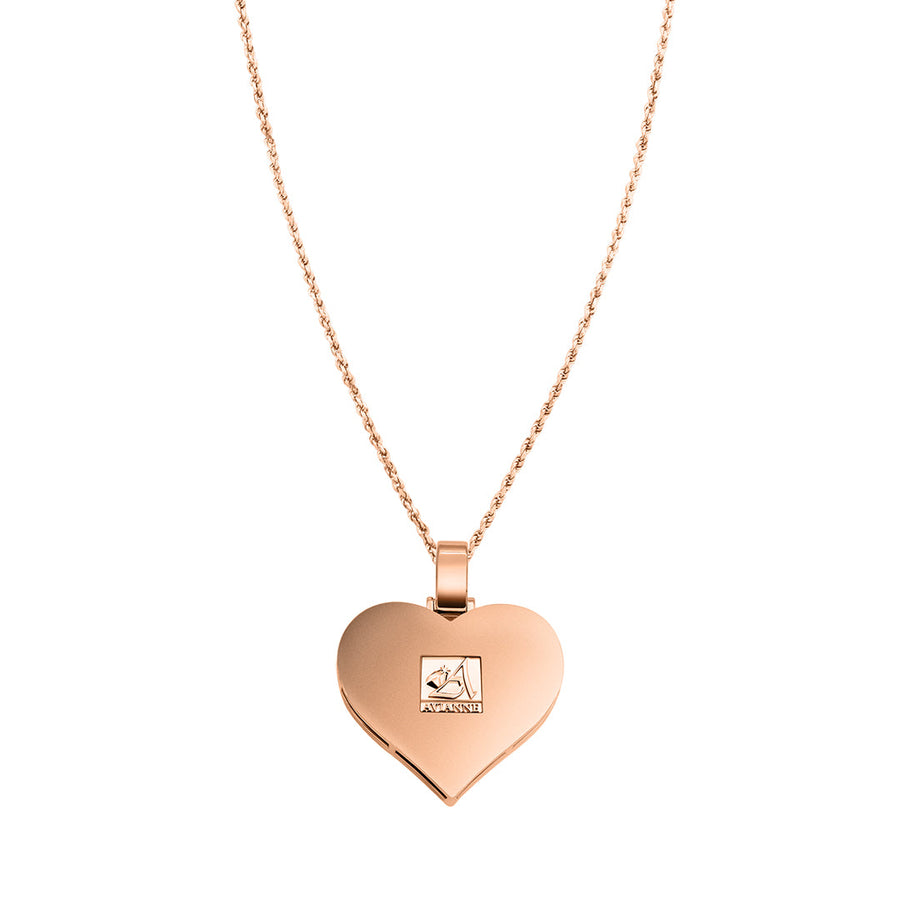 14K Rose Gold Heart Shaped Memory Pendant 2.82ctw