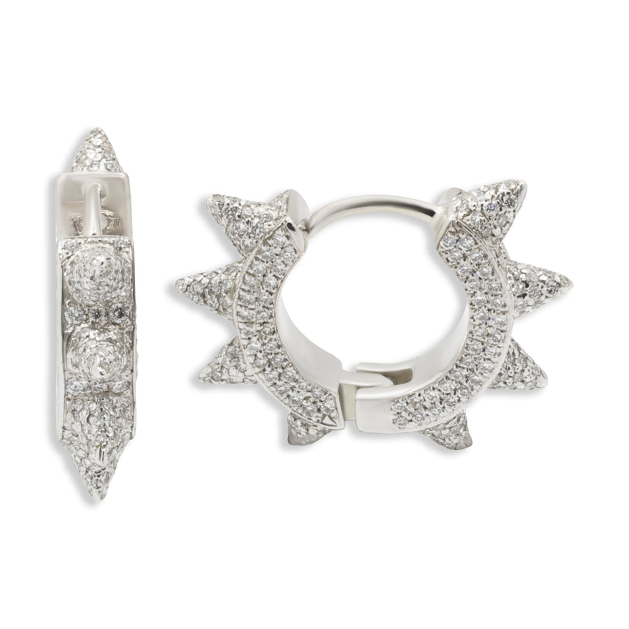 14k Spike Hoop Earrings 1.4ctw