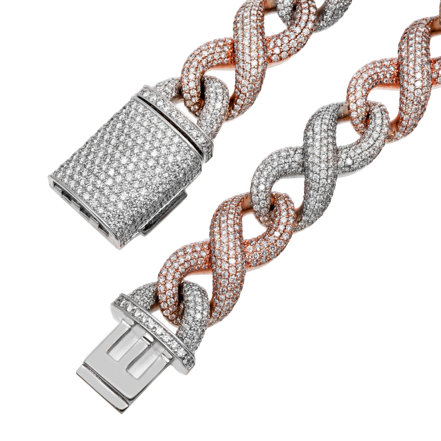 14k Two Tone Infinity Necklace 32.32ctw