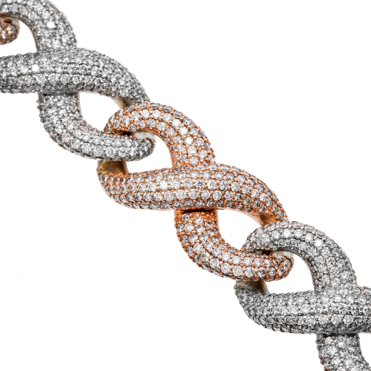 14k Two Tone Infinity Necklace 32.32ctw