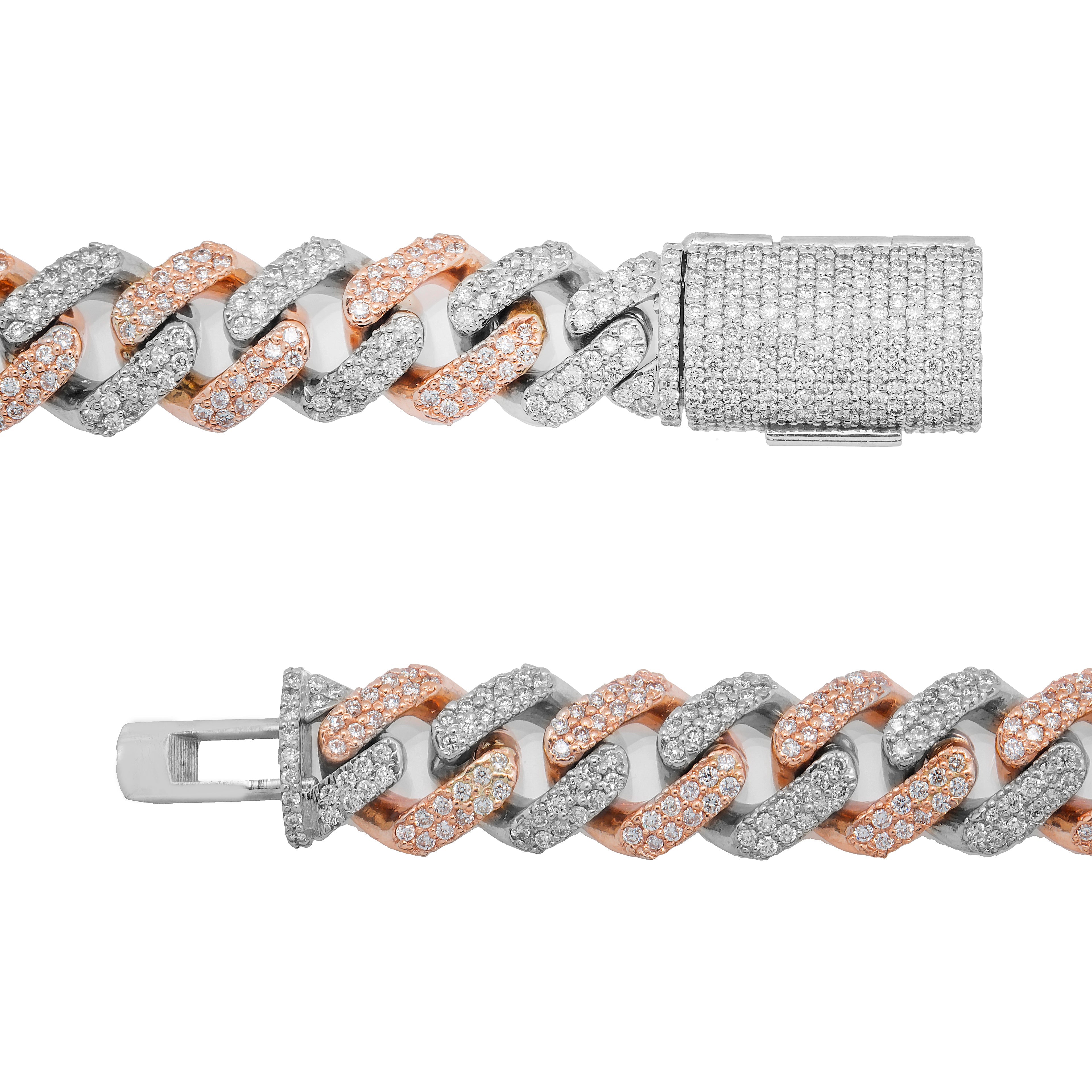 14k Two Tone Pave Cuban Bracelet 5.94ctw – Avianne Jewelers