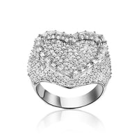 Thumbnail for 14k White Gold Baguette Diamond Heart Ring