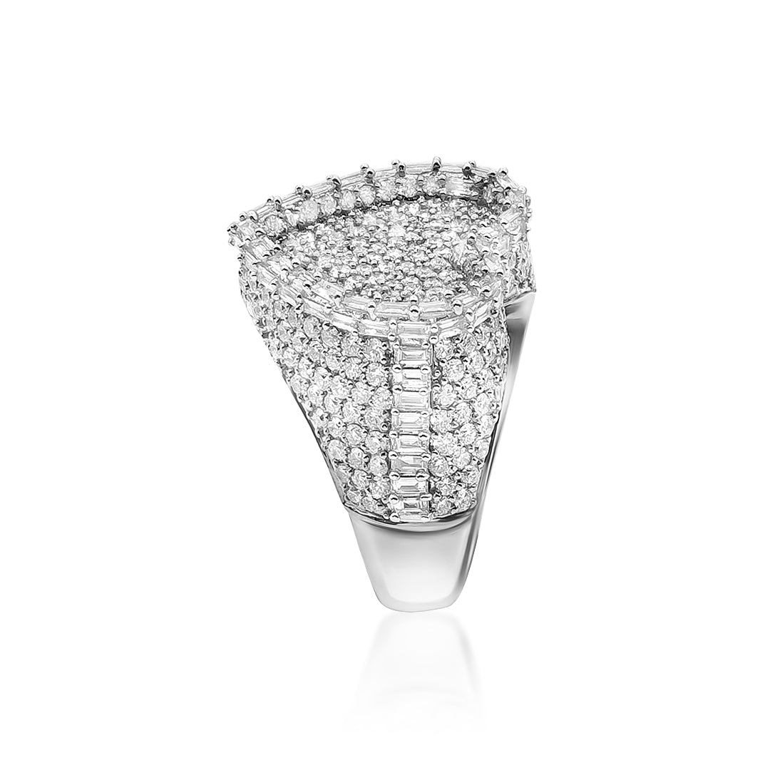 14k White Gold Baguette Diamond Heart Ring