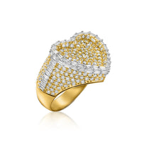 Thumbnail for 14k White Gold Baguette Diamond Heart Ring