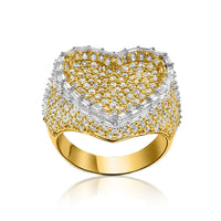 Thumbnail for 14k White Gold Baguette Diamond Heart Ring