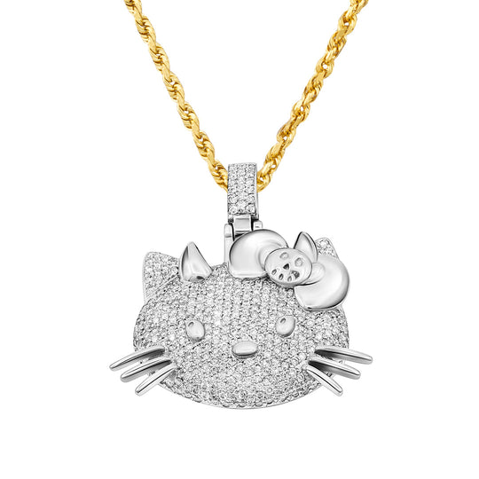 Hello Kitty Sterling Silver Diamond Accent Necklace