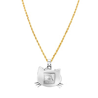 Thumbnail for 14k White Gold Diamond Hello Kitty Pendant