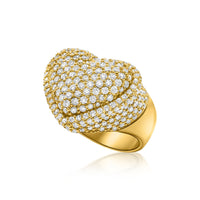 Thumbnail for 14k Yellow Gold Diamond Heart Ring