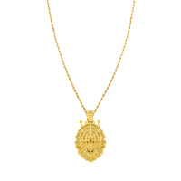 Thumbnail for 14K Yellow Gold & Diamond with Enamel Lion Face Pendant 2.90ctw