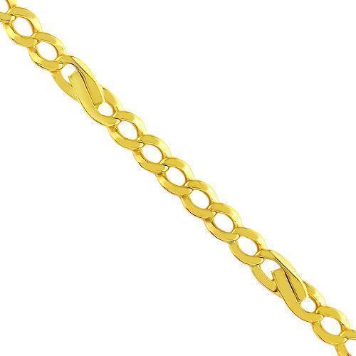 Yellow 14K Solid Yellow Gold Figaro Link Anklet