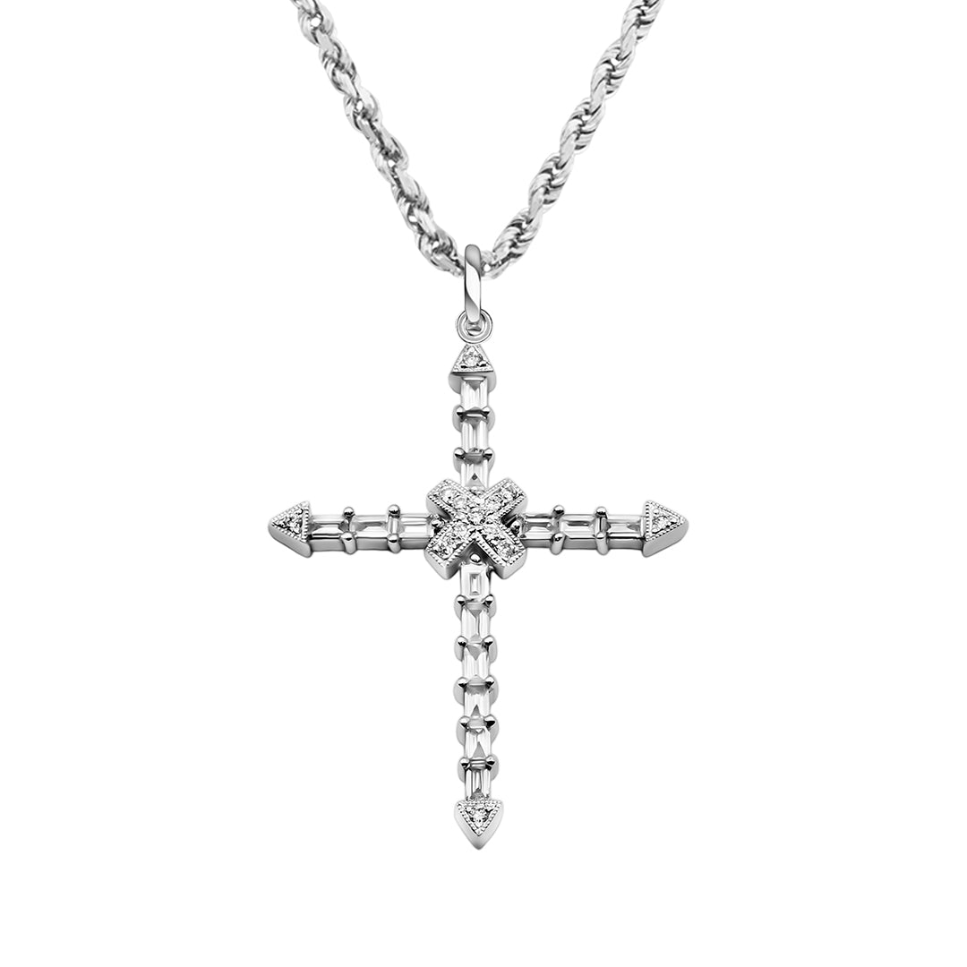 Baguette Diamond Cross Pendant