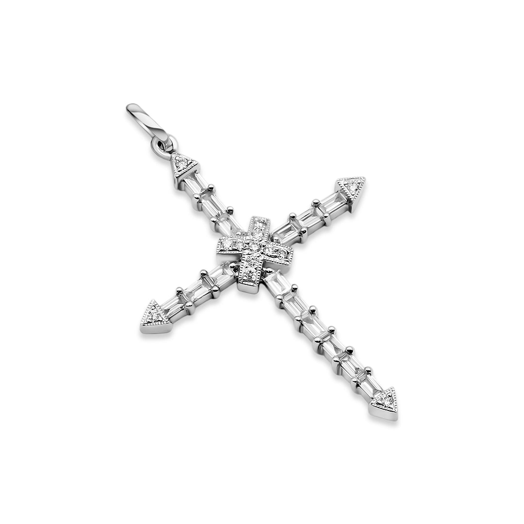 Baguette Diamond Cross Pendant